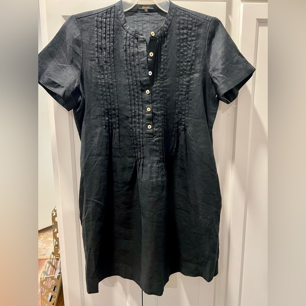 Quince 100% European Linen Short-Sleeve Swing Dress